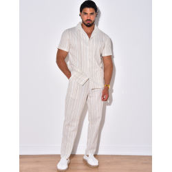 Ensemble pantalon et chemise à rayures Ensemble pantalon et chemise à rayures