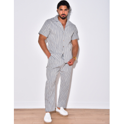 Ensemble pantalon et chemise à rayures Ensemble pantalon et chemise à rayures