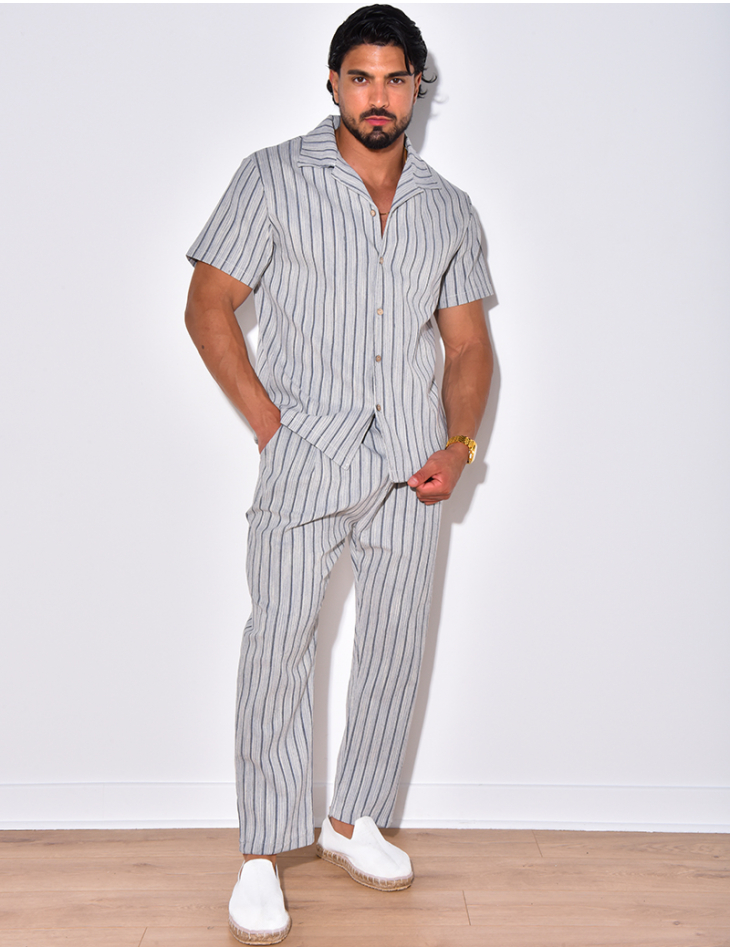 Ensemble pantalon et chemise à rayures Ensemble pantalon et chemise à rayures