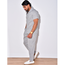 Ensemble pantalon et chemise à rayures Ensemble pantalon et chemise à rayures