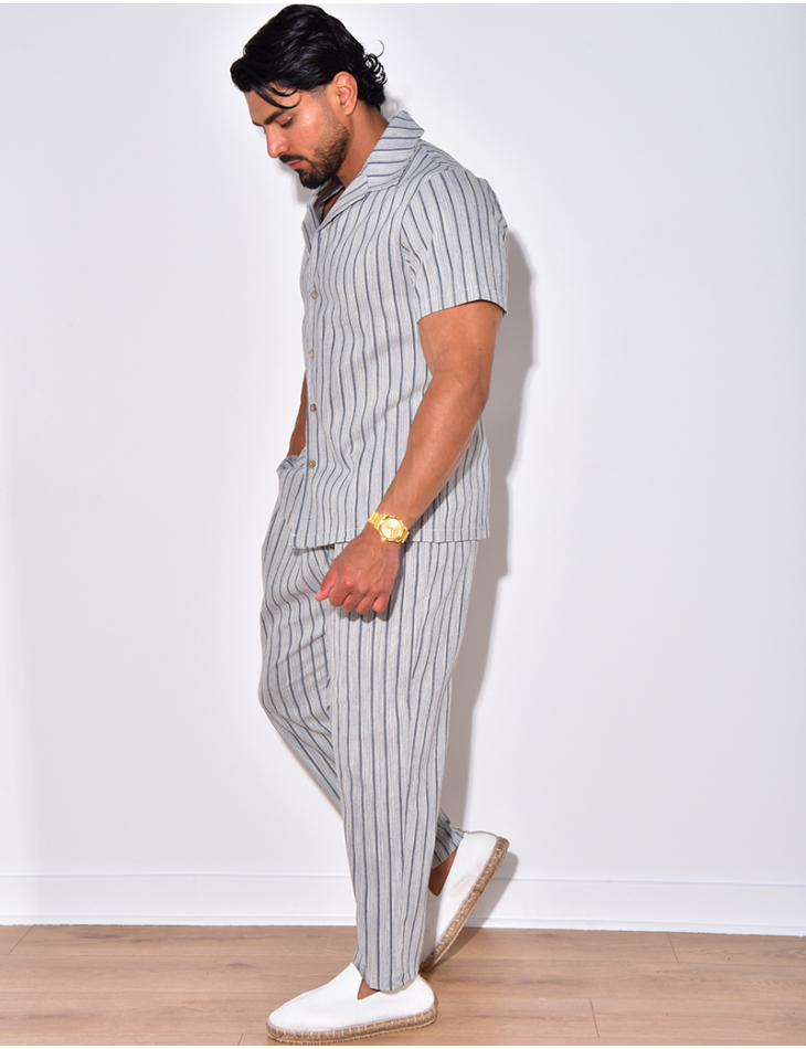 Ensemble pantalon et chemise à rayures Ensemble pantalon et chemise à rayures