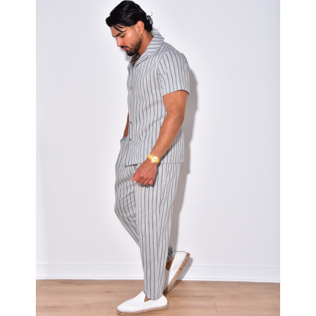 Ensemble pantalon et chemise à rayures Ensemble pantalon et chemise à rayures