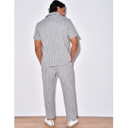 Ensemble pantalon et chemise à rayures Ensemble pantalon et chemise à rayures