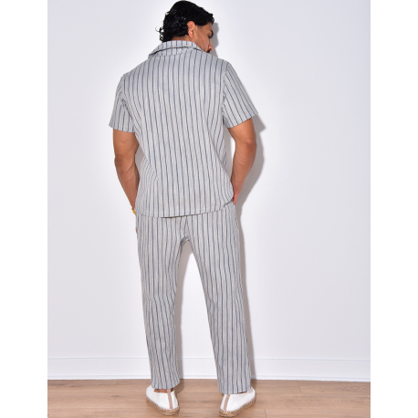 Ensemble pantalon et chemise à rayures Ensemble pantalon et chemise à rayures