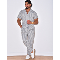 Ensemble pantalon et chemise à rayures Ensemble pantalon et chemise à rayures
