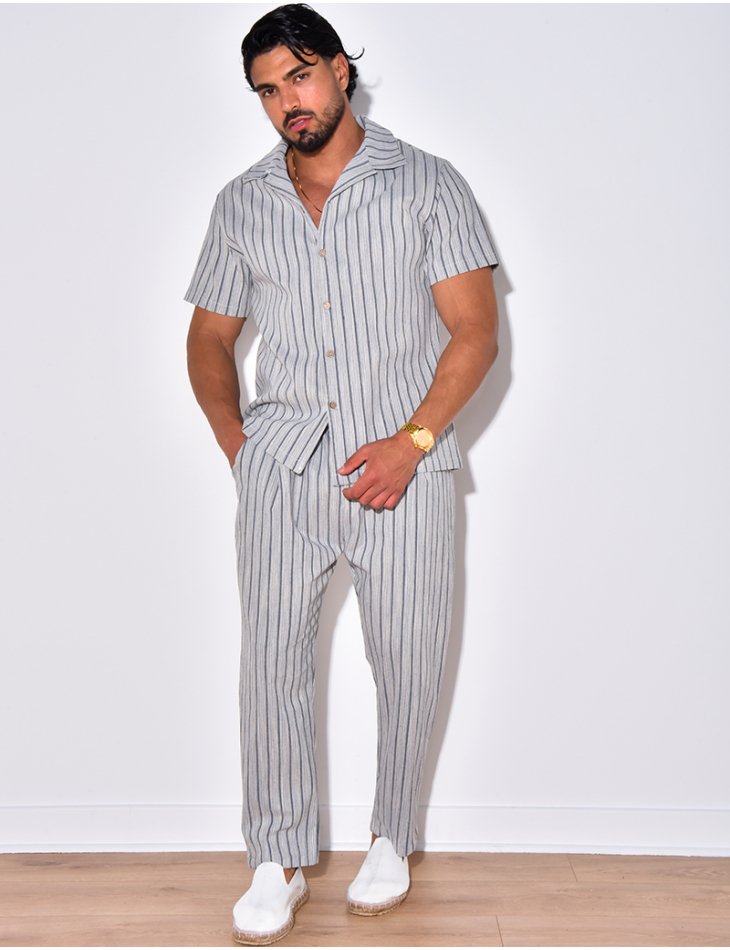 Ensemble pantalon et chemise à rayures Ensemble pantalon et chemise à rayures