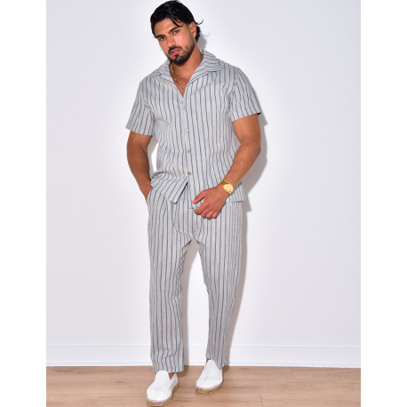Ensemble pantalon et chemise à rayures Ensemble pantalon et chemise à rayures
