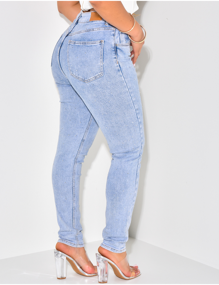 Jeans slim à strass recto/verso Jeans slim à strass recto/verso
