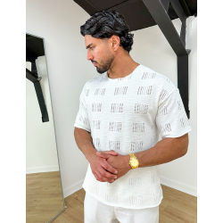 T-shirt uni ajouré T-shirt uni ajouré