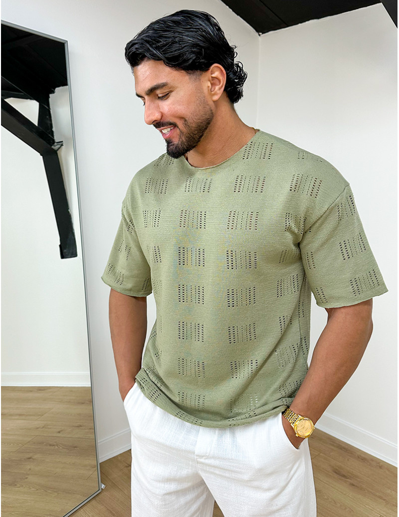 T-shirt uni ajouré