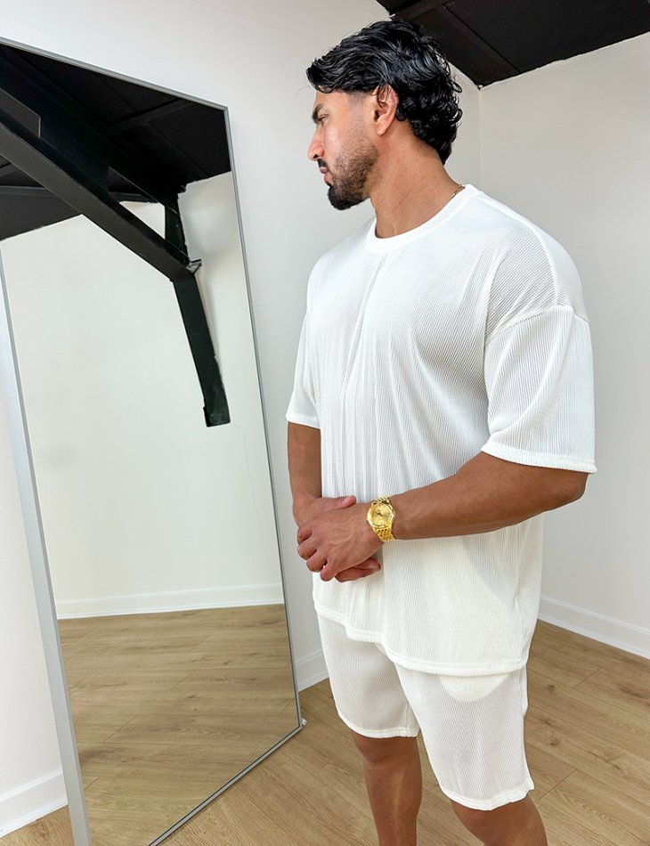 Ensemble chemise et short côtelé