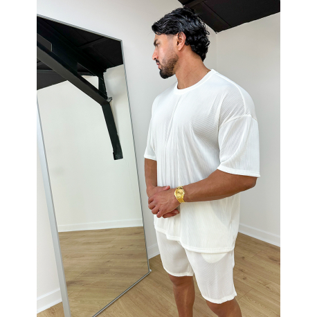 Ensemble chemise et short côtelé