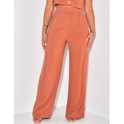Pantalon en lin coupe droite