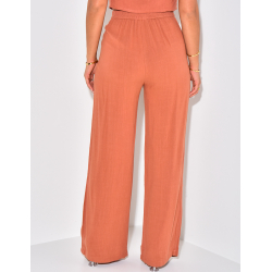 Pantalon en lin coupe droite