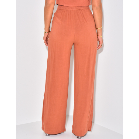 Pantalon en lin coupe droite