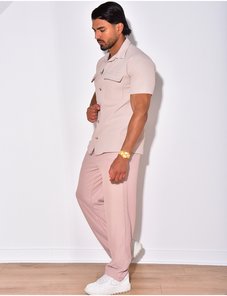 Ensemble plissé pantalon et chemise Ensemble plissé pantalon et chemise