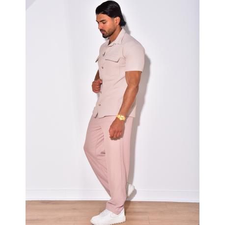 Ensemble plissé pantalon et chemise Ensemble plissé pantalon et chemise