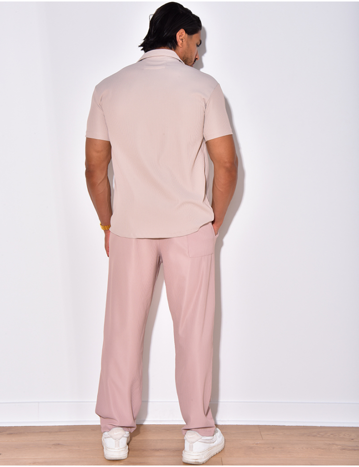 Ensemble plissé pantalon et chemise Ensemble plissé pantalon et chemise