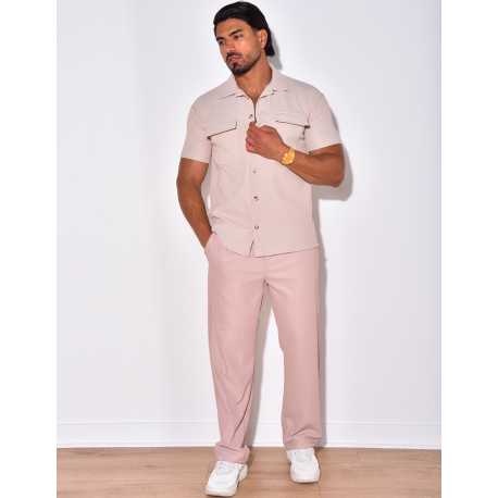 Ensemble plissé pantalon et chemise Ensemble plissé pantalon et chemise