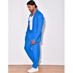 Ensemble plissé pantalon à couture apparente et chemise à boutons pressions Ensemble plissé pantalon à couture apparente et chemise à boutons pressions