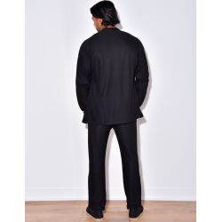 Ensemble plissé pantalon à couture apparente et chemise à boutons pressions Ensemble plissé pantalon à couture apparente et chemise à boutons pressions