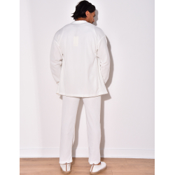 Ensemble plissé pantalon à couture apparente et chemise à boutons pressions Ensemble plissé pantalon à couture apparente et chemise à boutons pressions