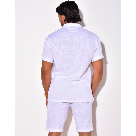 Ensemble short et chemise en lin