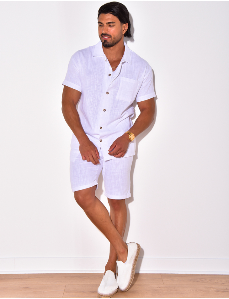 Ensemble short et chemise en lin