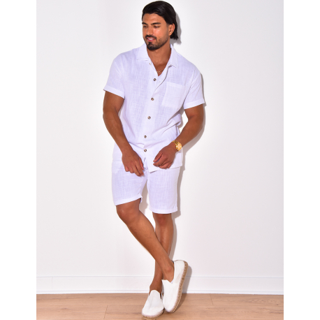 Ensemble short et chemise en lin