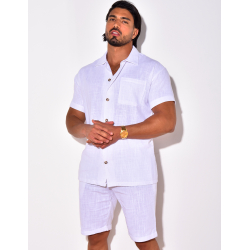 Ensemble short et chemise en lin