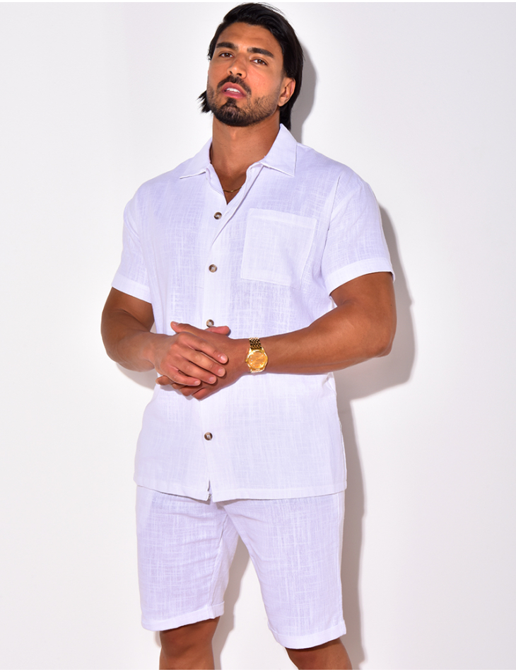 Ensemble short et chemise en lin