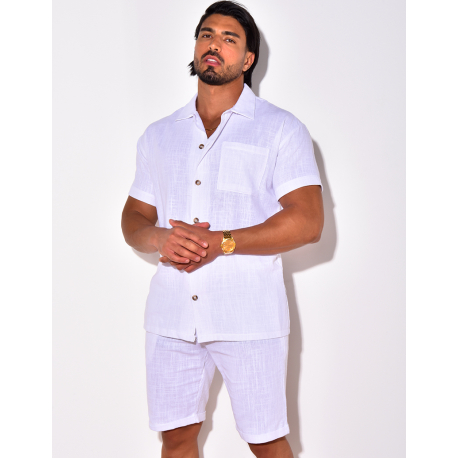 Ensemble short et chemise en lin