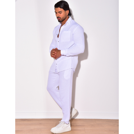 Ensemble en lin , chemise manches longues à poches et pantalon Ensemble en lin , chemise manches longues à poches et pantalon