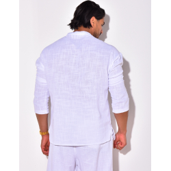 T-shirt manches longues uni avec cordelette T-shirt manches longues uni avec cordelette