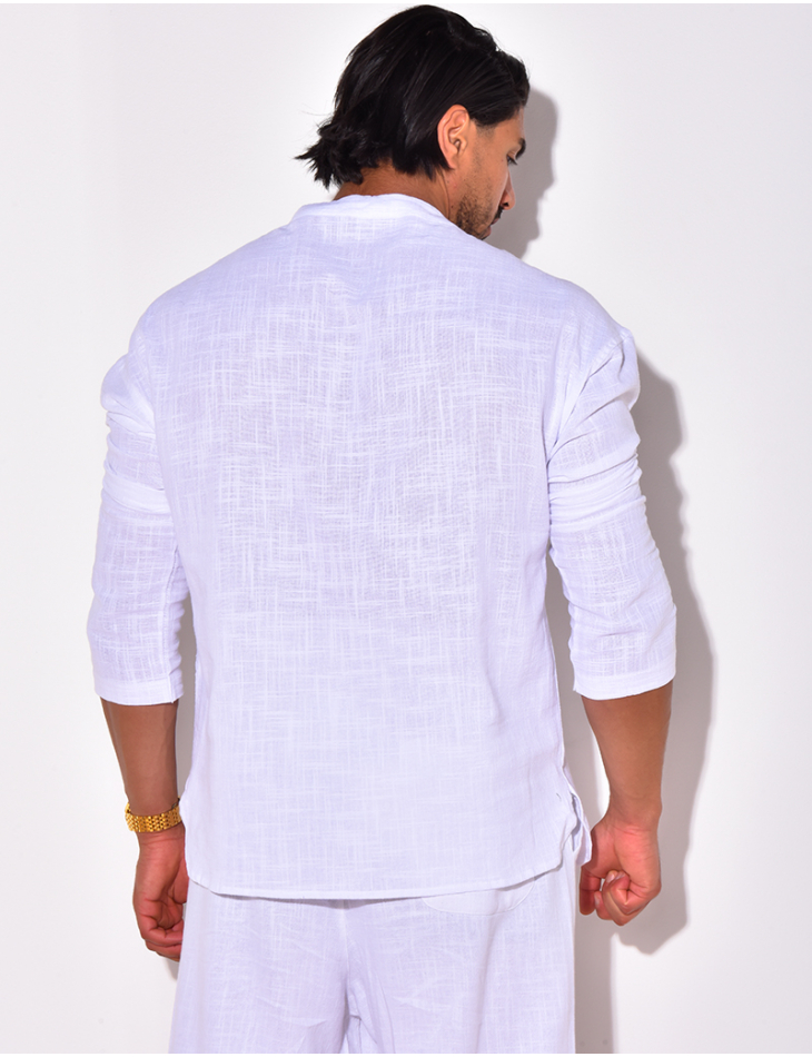 T-shirt manches longues uni avec cordelette T-shirt manches longues uni avec cordelette