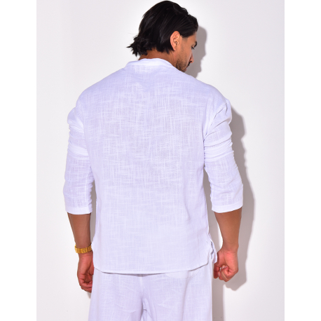 T-shirt manches longues uni avec cordelette T-shirt manches longues uni avec cordelette