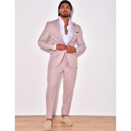 Ensemble de costume 3 pièces à rayures Ensemble de costume 3 pièces à rayures