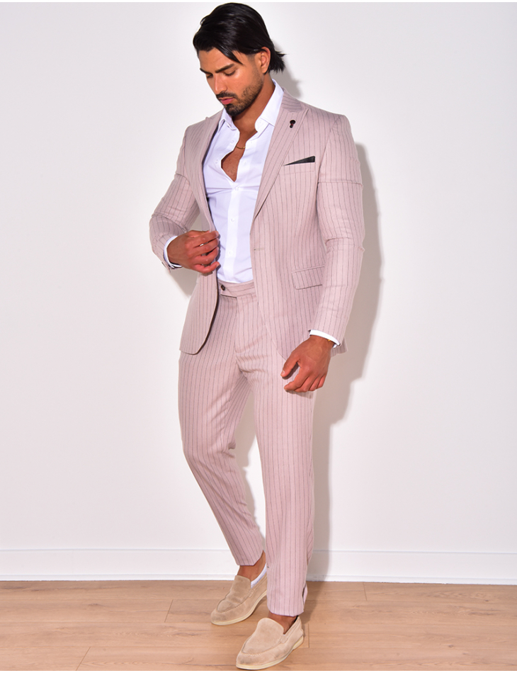 Ensemble de costume 3 pièces à rayures Ensemble de costume 3 pièces à rayures