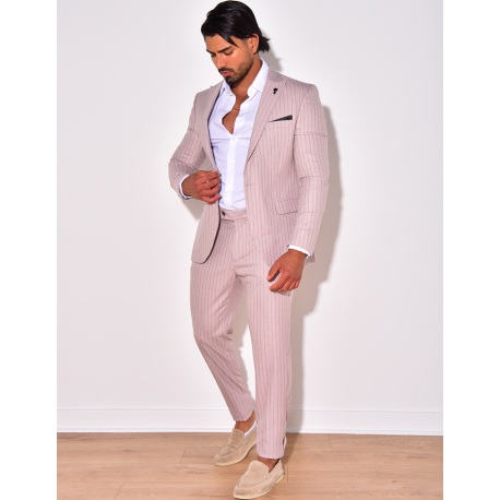 Ensemble de costume 3 pièces à rayures Ensemble de costume 3 pièces à rayures