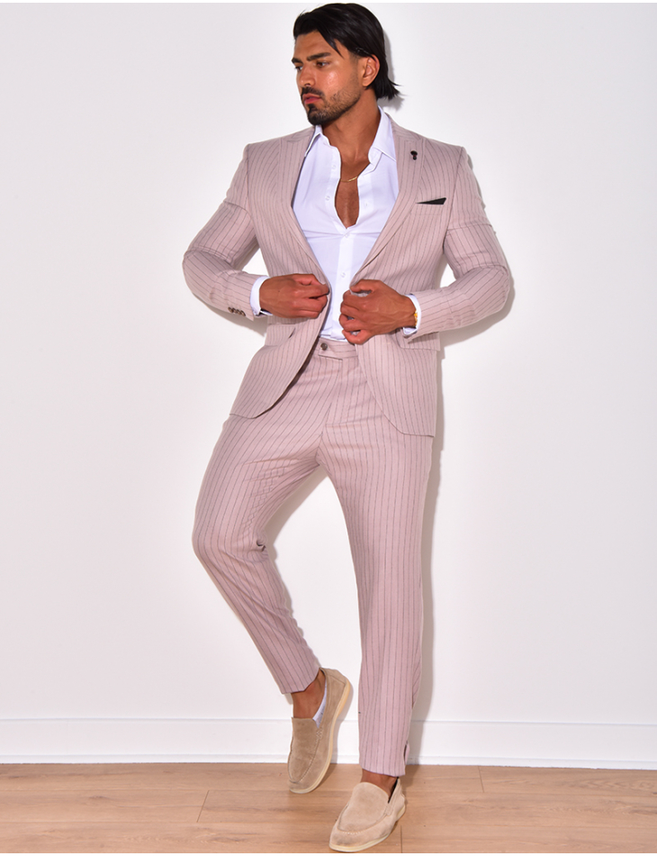 Ensemble de costume 3 pièces à rayures Ensemble de costume 3 pièces à rayures