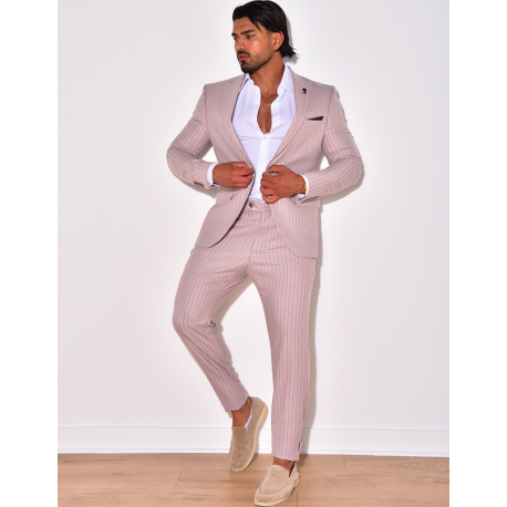 Ensemble de costume 3 pièces à rayures Ensemble de costume 3 pièces à rayures