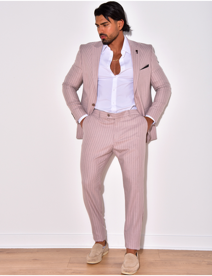 Ensemble de costume 3 pièces à rayures Ensemble de costume 3 pièces à rayures
