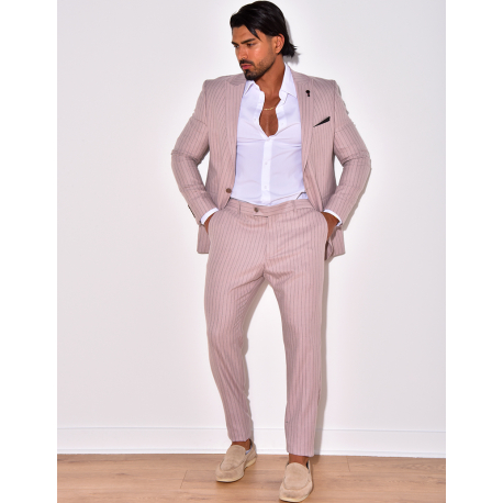 Ensemble de costume 3 pièces à rayures Ensemble de costume 3 pièces à rayures