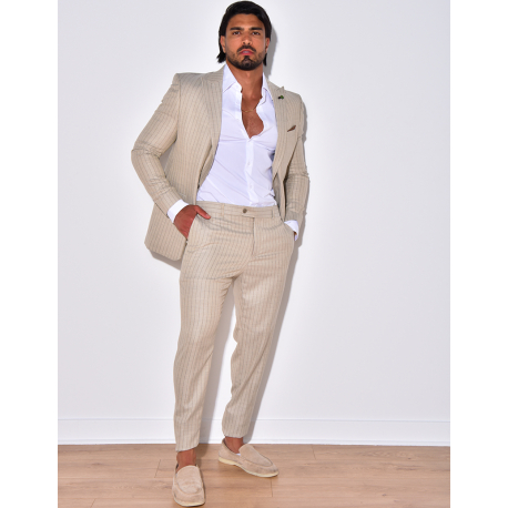 Ensemble de costume 3 pièces à rayures Ensemble de costume 3 pièces à rayures