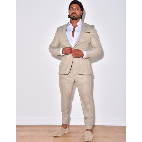 Ensemble de costume 3 pièces à rayures Ensemble de costume 3 pièces à rayures