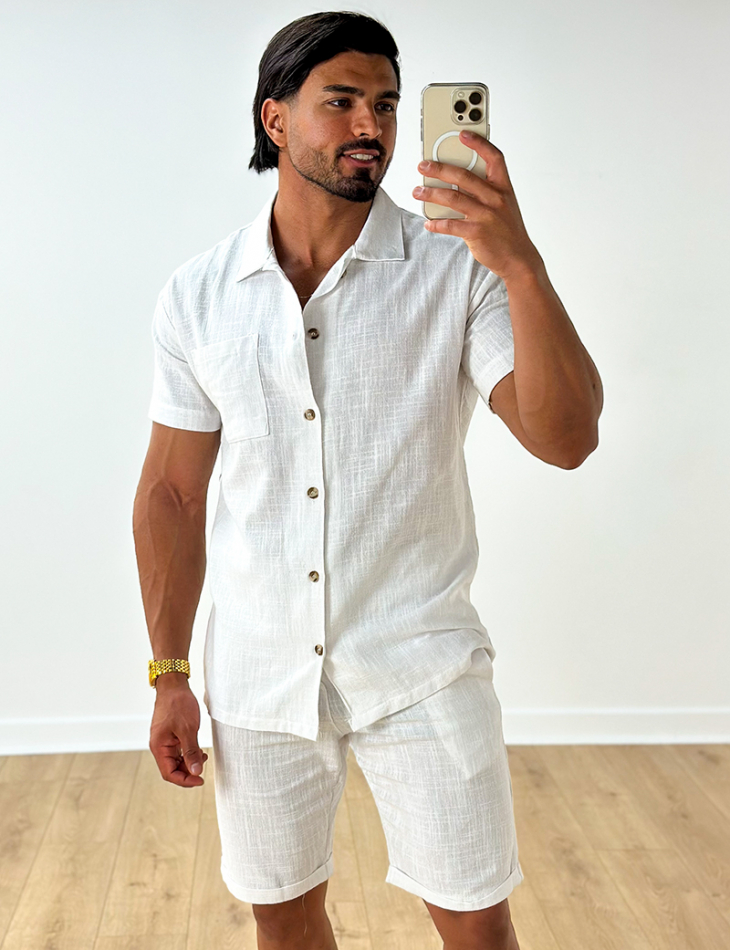 Ensemble short et chemise en lin