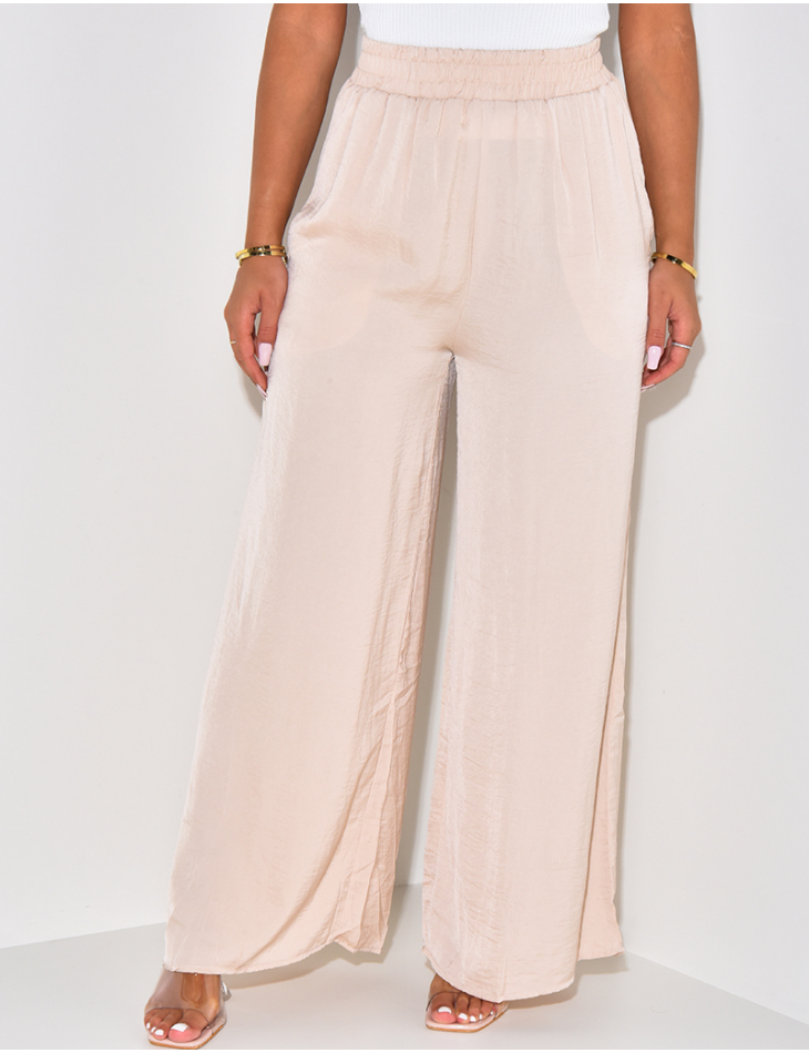 Pantalon fluide large irisé