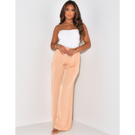 Pantalon fluide large irisé