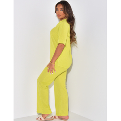 Ensemble pantalon et polo ajouré