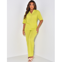 Ensemble pantalon et polo ajouré
